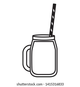 juice with straw on white background vector illustration