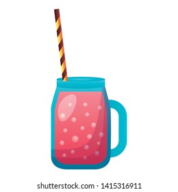 juice with straw on white background