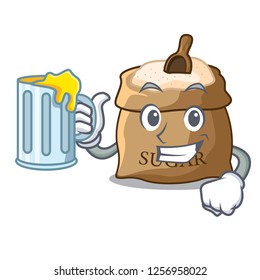 With juice sugar that burlap sack on mascot