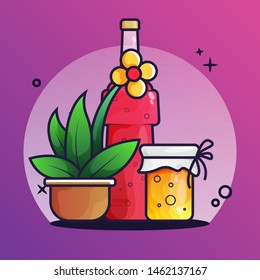 Juice Syrup Fresh Vector Illustration
