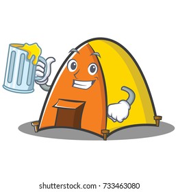 With juice tent character cartoon style