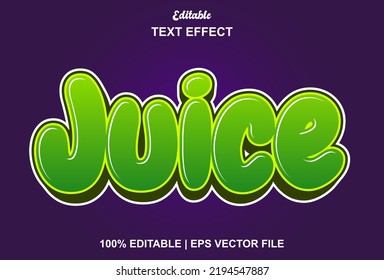 juice text effect with green color 3d style.