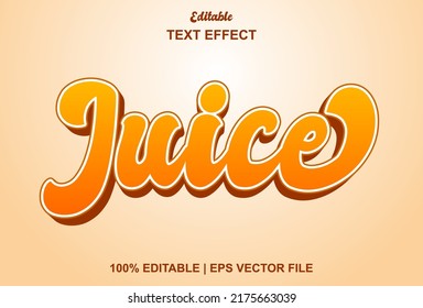 juice text effect with orange color for logo, promotion, brand and more.