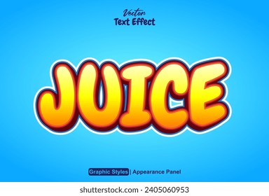 efecto de texto de jugo con estilo gráfico de color naranja y modificable.