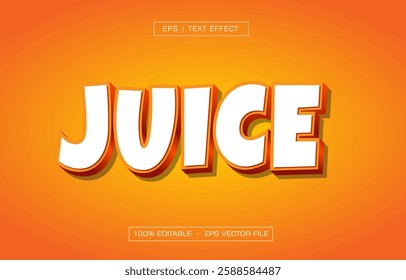 Juice text effect with orange style