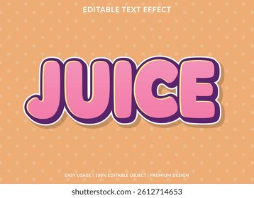 Juice text effect typography font style template cute cartoon style for business logo and brand
