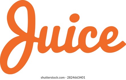 Juice text logo in bold orange cursive font representing freshness vibrancy and energetic branding

