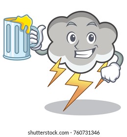 With juice thunder cloud character cartoon