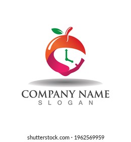 Juice Time logo design illustration health concept vector template