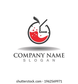 Juice Time logo design illustration health concept vector template