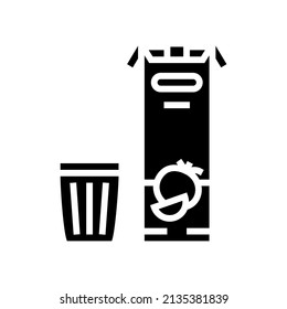 vector de icono de jugo de glifo de tomate. signo de jugo de tomate. símbolo de contorno aislado ilustración negra