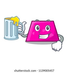 With juice trapezoid mascot cartoon style