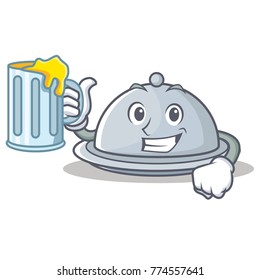 With juice tray character cartoon style