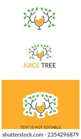 juice tree logo design and vector illustration - tree of juice mango with leaves for summer beautiful vector illustration