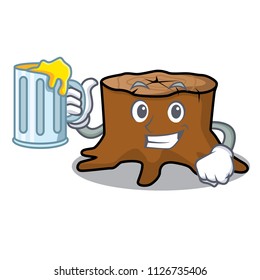 With juice tree stump mascot cartoon