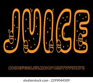 JUICE, unique geometric circular display and elegant alphabet font vector set.