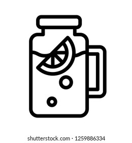Juice vector, Chirstmas menu line design icon, editable outline 