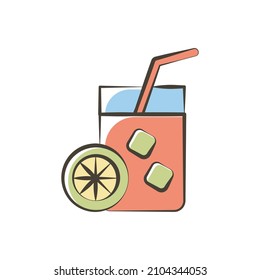 Ilustración de diseño de icono de contorno relleno del vector de jugo. Símbolo de comida y bebida sobre fondo blanco Archivo EPS 10