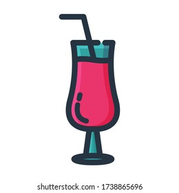 Juice Vector Icon. Summer Vacation Outline Style