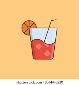 juice Vector illustration on a transparent background. Premium quality symbols. Vector Line Flat color  icon for concept and graphic design.