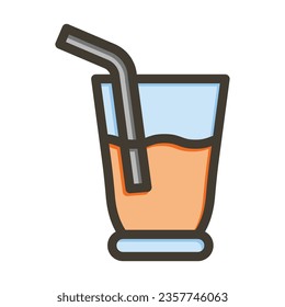 Juice Vector Thick Line Filled Colors Icon For Personal And Commercial Use.

