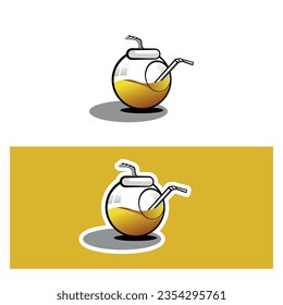juice vector - transparent filled with juice vector illustration - sweet  taste  mango and orange yellow and orange colors