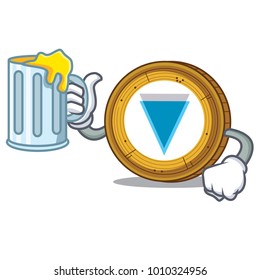 With juice Verge coin mascot cartoon