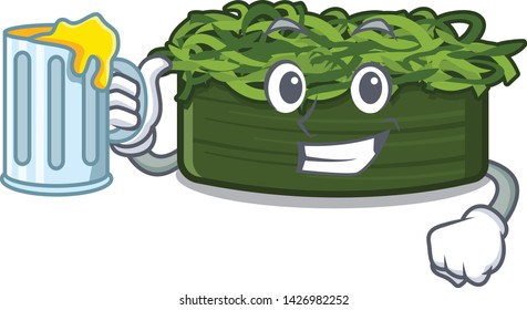 With juice wakame chuka in the character shape