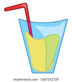 Juice for warm sunny day vector or color illustration