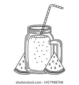 juice watermelon fruit jar with straw