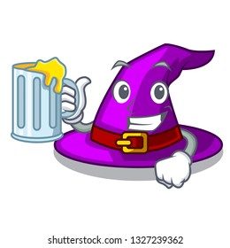 With juice witch hat isolated with the mascot