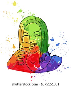 juice and woman