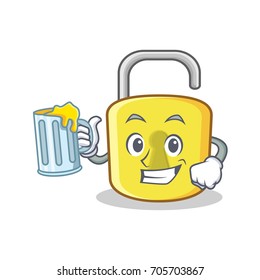With juice yellow lock character mascot