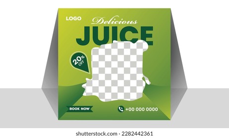 Lassen Sie Ihren Feed mit diesen erfrischenden Social-Media-Designs, Delicious Juice Post Design-Vorlage verwöhnen.