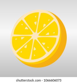 Juiced  lemon fruit. Flat illustration for design