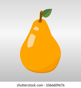 Juiced pear fruit. Flat illustration for design