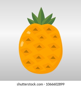Juiced pineapple fruit. Flat illustration for design