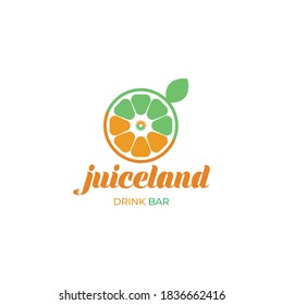 juiceland Fruit juice logo. Fresh drink logo
