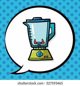 Juicer color doodle, speech bubble