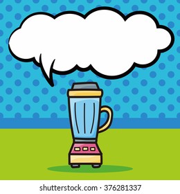 Juicer color doodle, speech bubble