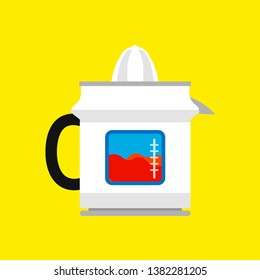 Juicer fruit vector icon kitchen food appliance. Blender drink cooking equipment. Electric white fresh mixer extractor tool