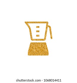 Juicer icon in gold glitter texture. Sparkle luxury style vector illustration.