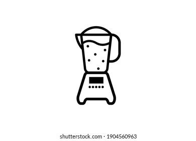  Juicer icon. Vector linear sign, symbol, logo of kitchen juicer or mixer for mobile concept and web design. Icon for the website of the store of household appliances, gadgets and electronics.