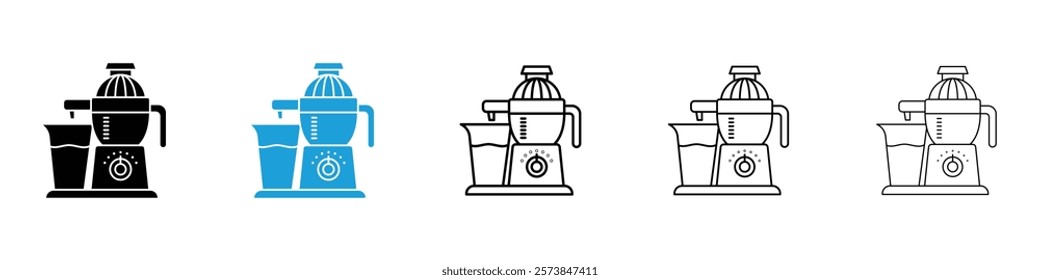 Juicer icons in filled and 3 stroke weights