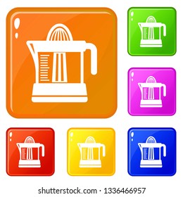 Juicer icons set collection vector 6 color isolated on white background