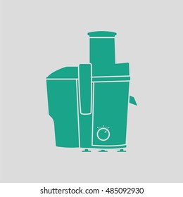 Juicer machine icon. Gray background with green. Vector illustration.