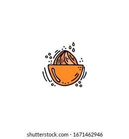 Juicer for oranges, limes, lemon, citrus fruits. Make freshly squeezed natural juice from fruits. Hand drawing doodle, cartoon, vector illustration