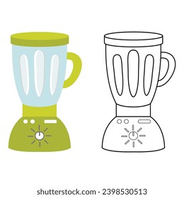 Juicer Outline with Color Clipart Kitchen item coloring page