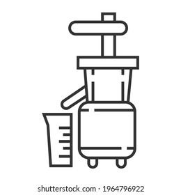Juicer pixel perfect icon vector. Kitchen small appliances line sign. Household tools symbol for app, web. Cooking equipment for bread is shown.