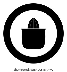 Juicer squeezer black icon in circle .